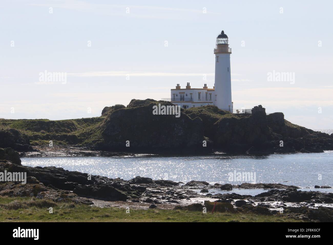 Ecosse, phare d'Ayrshire Turnberry. 12 avril 2021.le phare emblématique du parcours de golf Turnberry avec vue imprenable sur le Firth of Clyde Banque D'Images