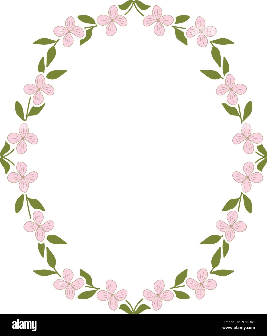 couronne de fleurs roses Illustration de Vecteur