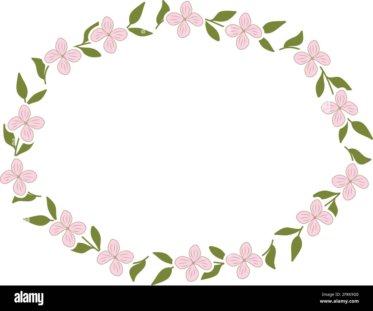 couronne de fleurs roses Illustration de Vecteur