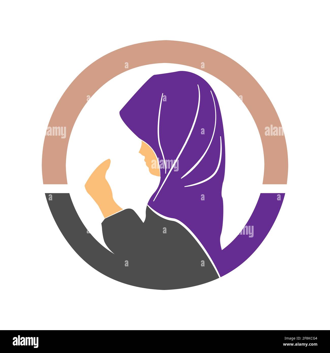 Femme musulmane prie icône. Élément simple de la collection musulmane. Illustration vectorielle EPS.8 EPS.10 Illustration de Vecteur