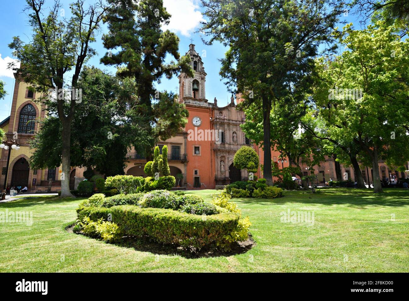 Vue panoramique sur le style baroque Templo de San Francisco à San Luis Potosí, Mexique. Banque D'Images