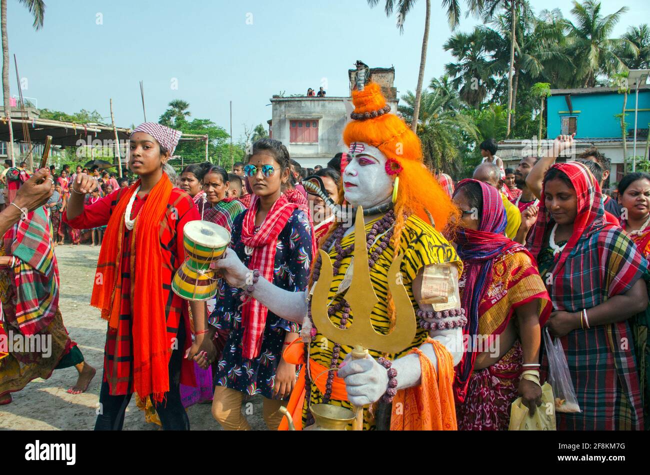 Gajan est un festival rural du Bengale. Il se tient à la fin du mois de Chaitra dans différentes parties du Bengale occidental. Banque D'Images