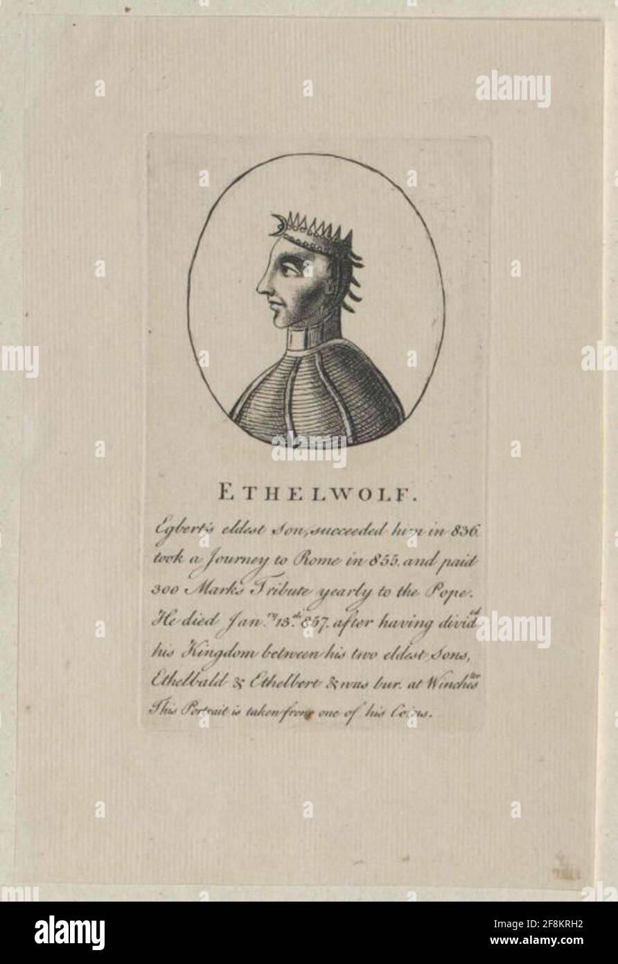 Ethelwulf, roi d'Angleterre. Banque D'Images