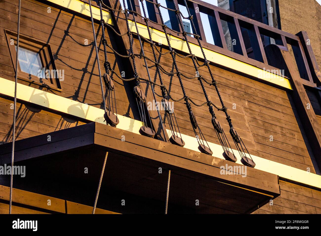 Système de voiles sur navire néerlandais du XVIIe siècle.concept histoire navigation Banque D'Images