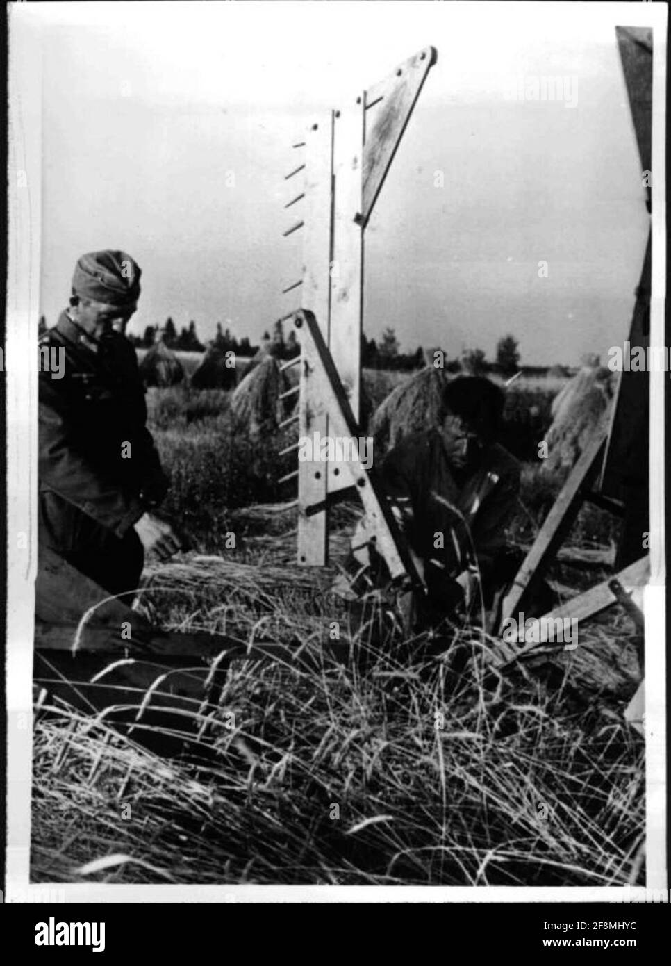 Récolte dans la Russie occupée Guide spécialisé allemand du Commandement économique suivre les travaux de récolte dans les zones occupées de l'URSS. Banque D'Images