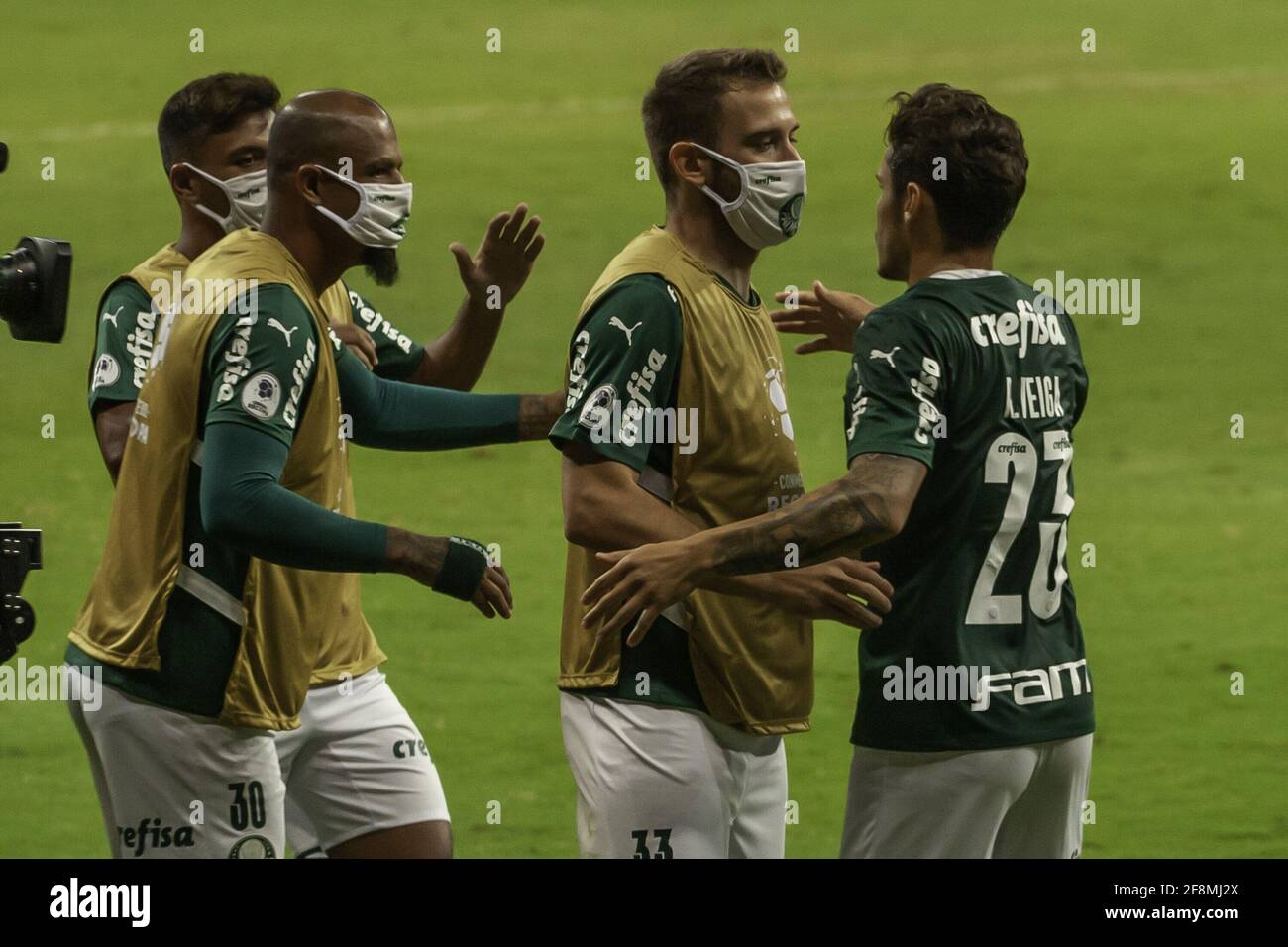 Brasilia, District fédéral, Brésil. 14 avril 2021. (SPO) Conmebol Recopa final: Palmeiras vs Defensa y Justicia. 14 avril 2021, Brasilia, District fédéral, Brésil: Palmeiras face Defensa y Justicia pour la finale de Conmebol Recopa pour le match de retour, à Estadio Mane Garrincha à Brasilia au milieu de COVID-19. Crédit: Leco Viana /Thenews2 crédit: Leco Viana/TheNEWS2/ZUMA Wire/Alay Live News Banque D'Images