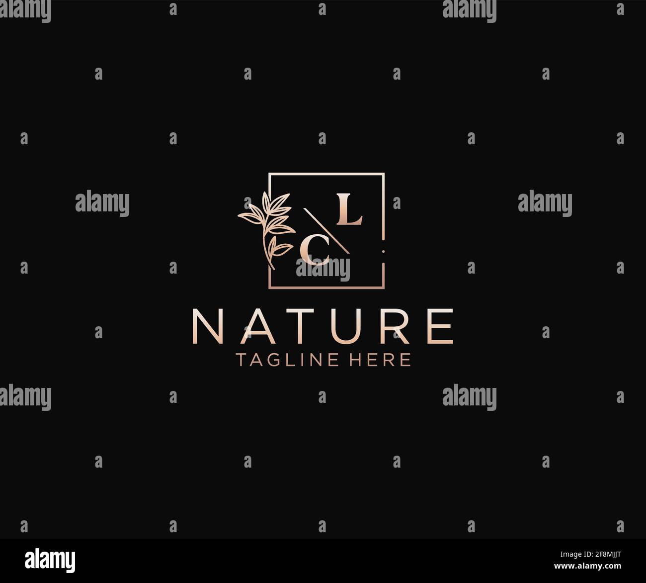 Lettres LC beau floral féminin modifiable préfabriqué logo monoline adapté, luxe féminine marque de mariage, entreprise. Illustration de Vecteur