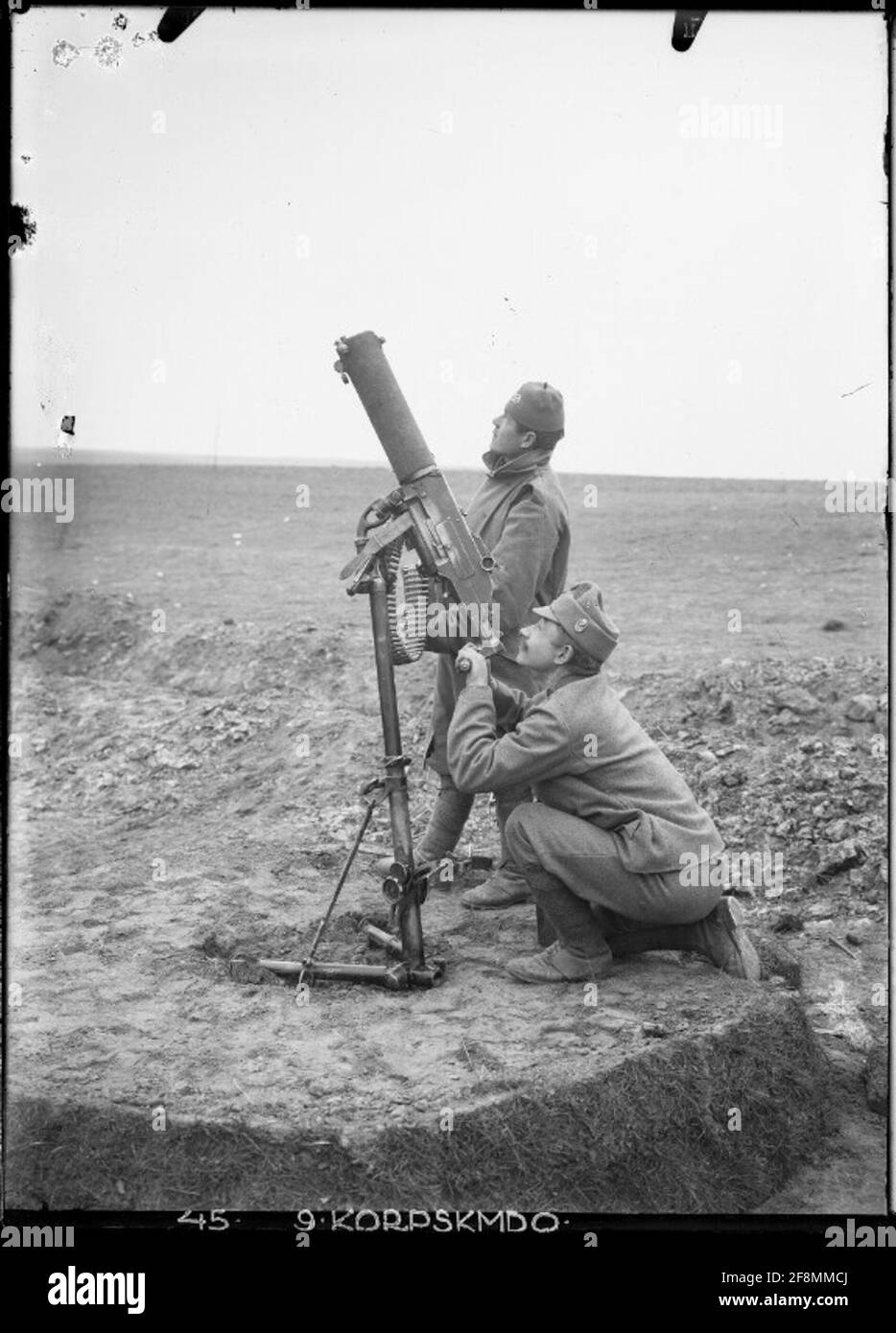 Flyer défense Masch.gew. Of II) 89 Baon, à l'ouest de Zornizsze. Enregistré le 9 novembre 1915. Banque D'Images