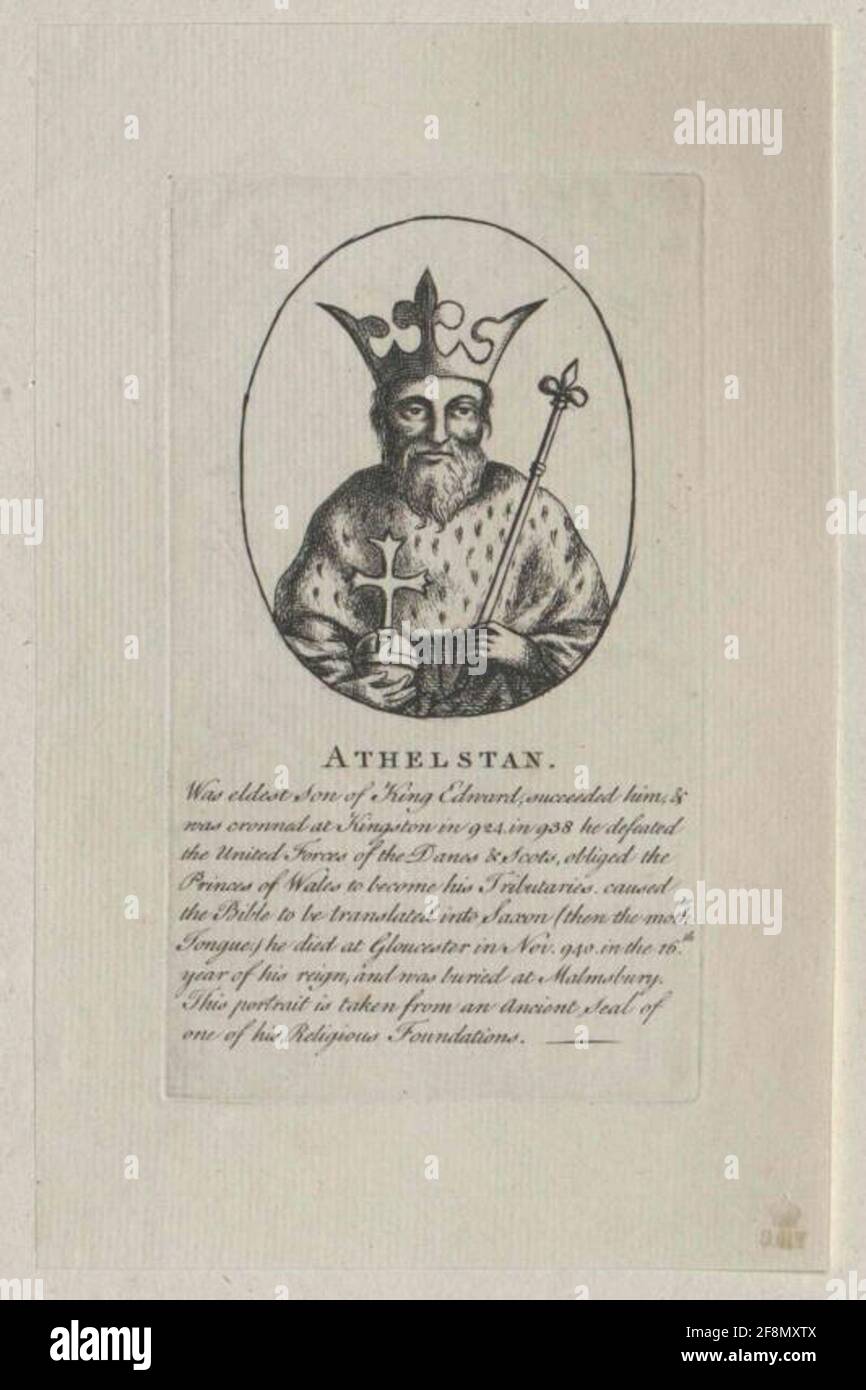 Aethelstan, roi d'Angleterre. Banque D'Images