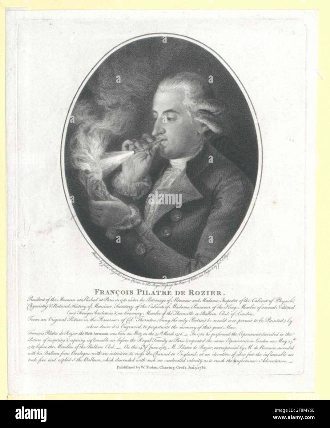 Pilatre de Rozier, Jean François. Banque D'Images