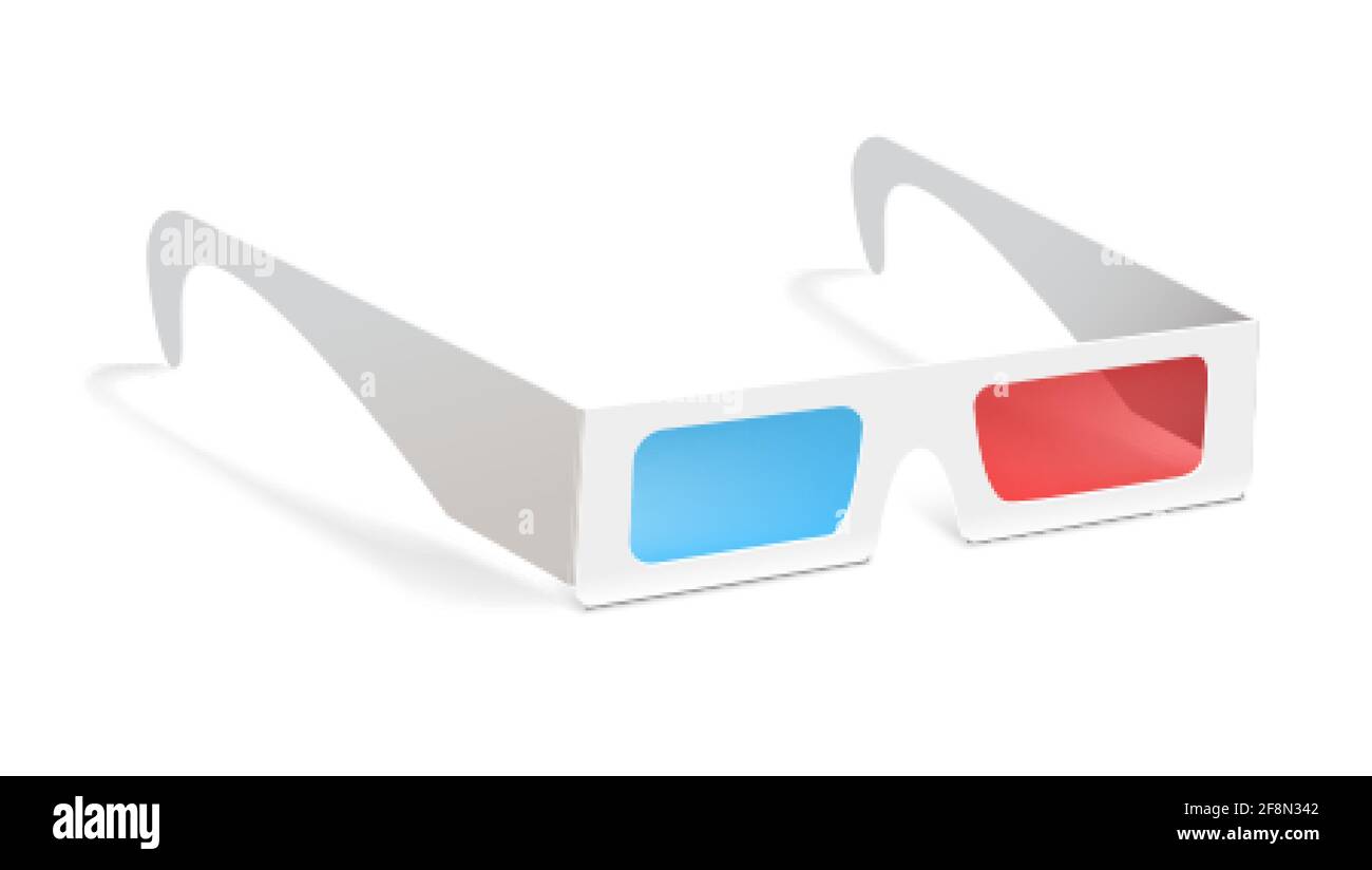 Les lunettes 3D isolé sur fond blanc. Illustration de Vecteur