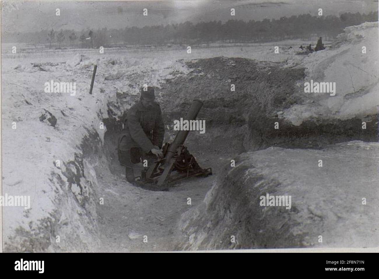 Le cours de publicité de mine lance-grenade de 12 cm. Banque D'Images