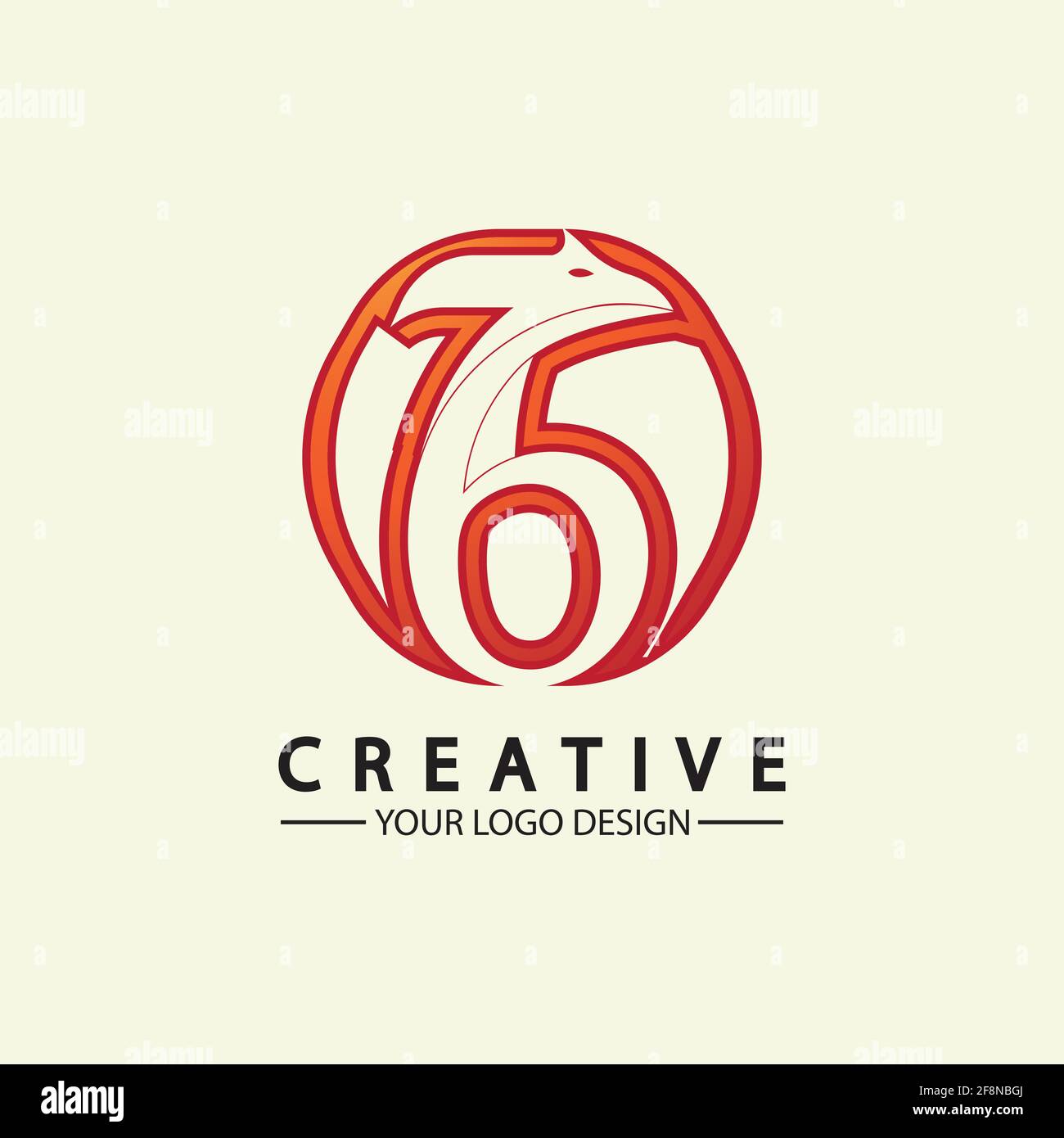 illustration vectorielle du logo numéro 76 Illustration de Vecteur