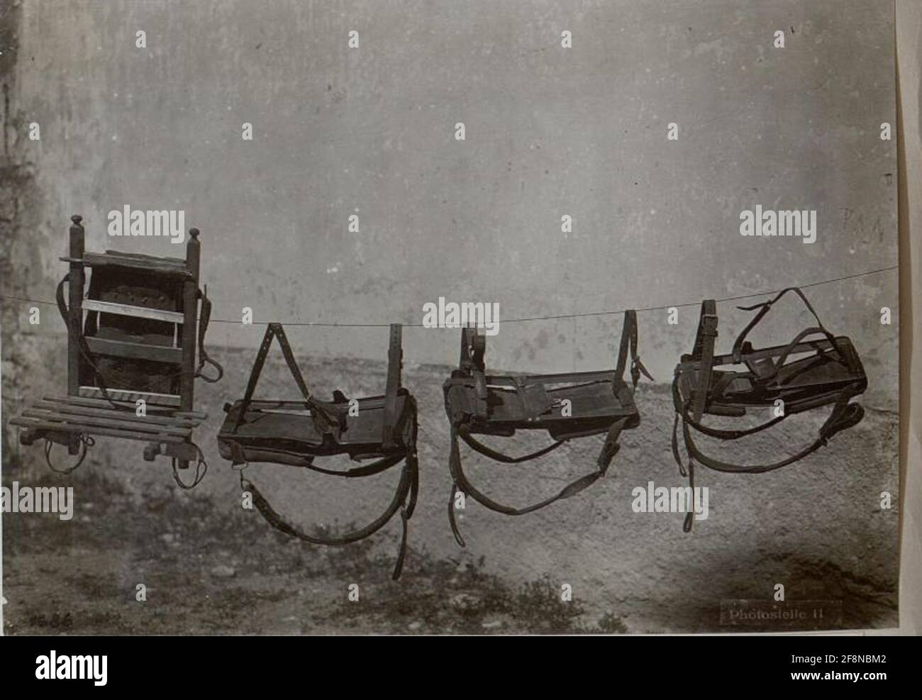 Barco. Mortier de tranchée d'infanterie autrichienne. Dispositifs de support. . Banque D'Images