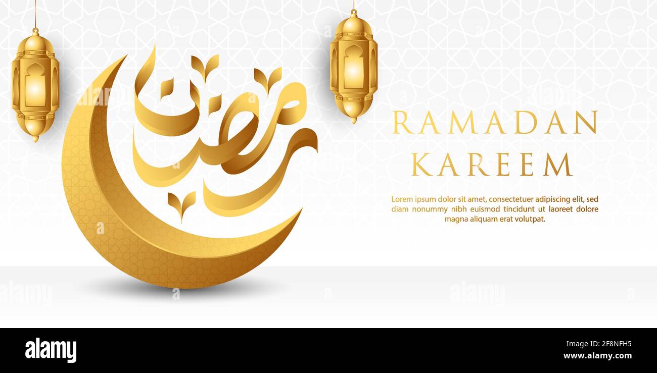 Illustration du scénario de Kareem de Ramadan. Ramadan modèle vectoriel d'arrière-plan pour la publicité, la bannière, la carte de vœux, la circulaire, le design de l'affiche. Texte arabe tra Illustration de Vecteur