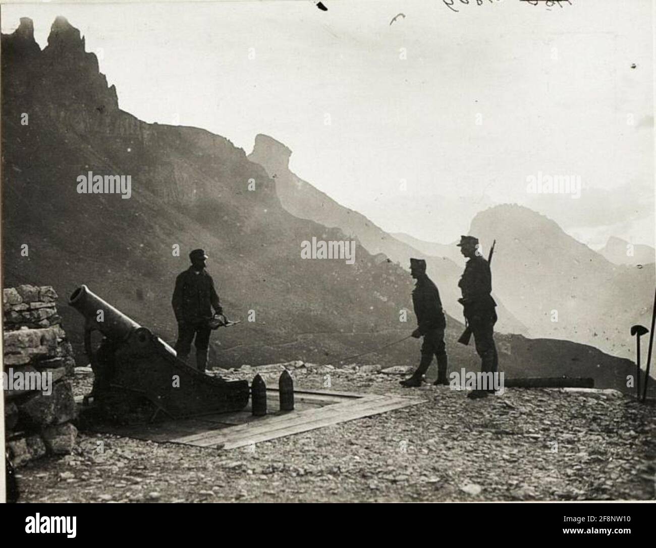 Mortier de 15 cm à Sorassas. Banque D'Images