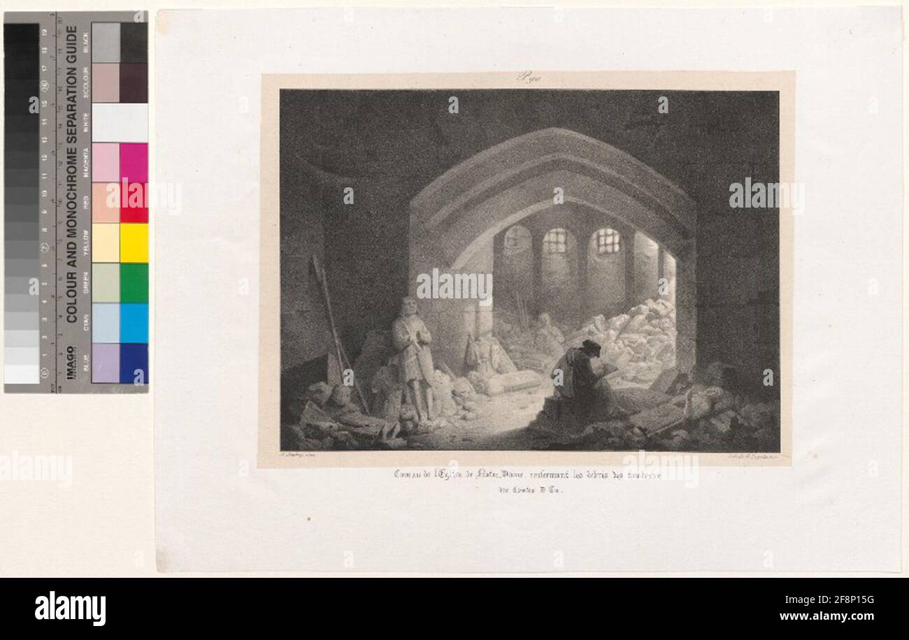 Grotte de l'Église de notre-Dame, contenant les débris des tombes des comtes d'UE. Banque D'Images