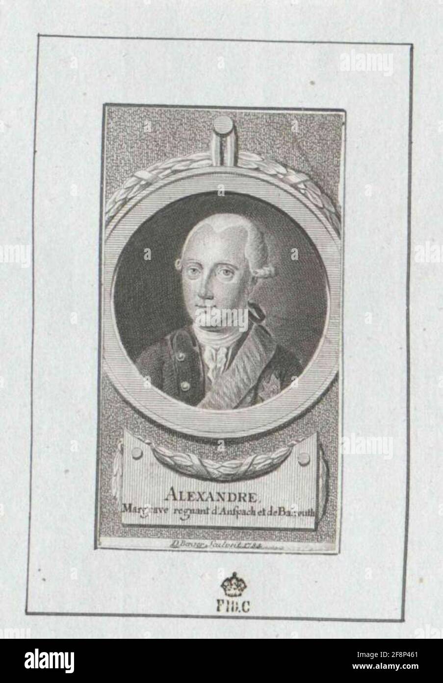 Christian Friedrich Karl Alexander, Markgrave von Brandenburg-Ansbach Eraser: Berger, Daniel (1744) Banque D'Images