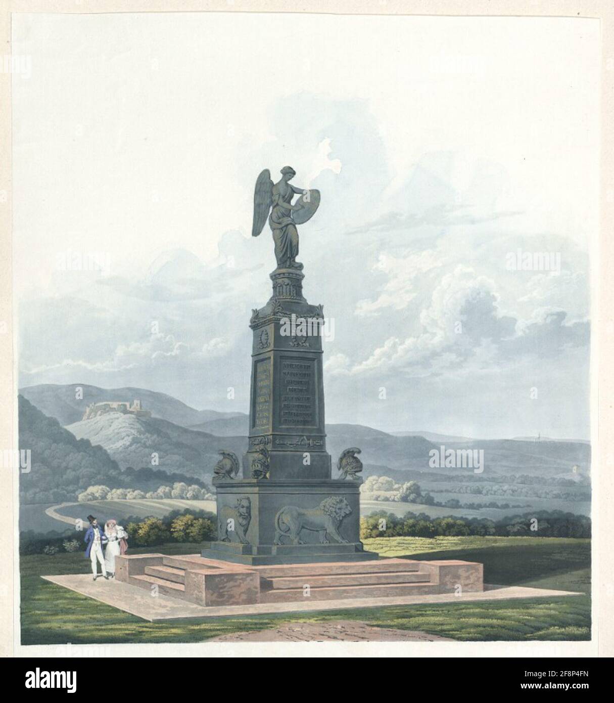 [Sans titre - titre clôturé] Monument construit en 1835 à la mémoire de la bataille de Kulm 1813 Russes tombés. Banque D'Images