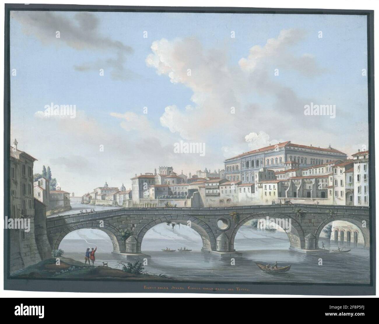 Côté de la route Giulia de la partie du Tibre. Banque D'Images