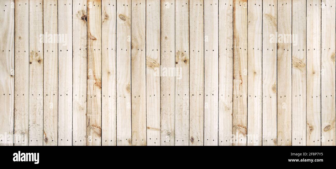 Arrière-plan en bois avec motif en bois naturel. Clôture avec clous Banque D'Images