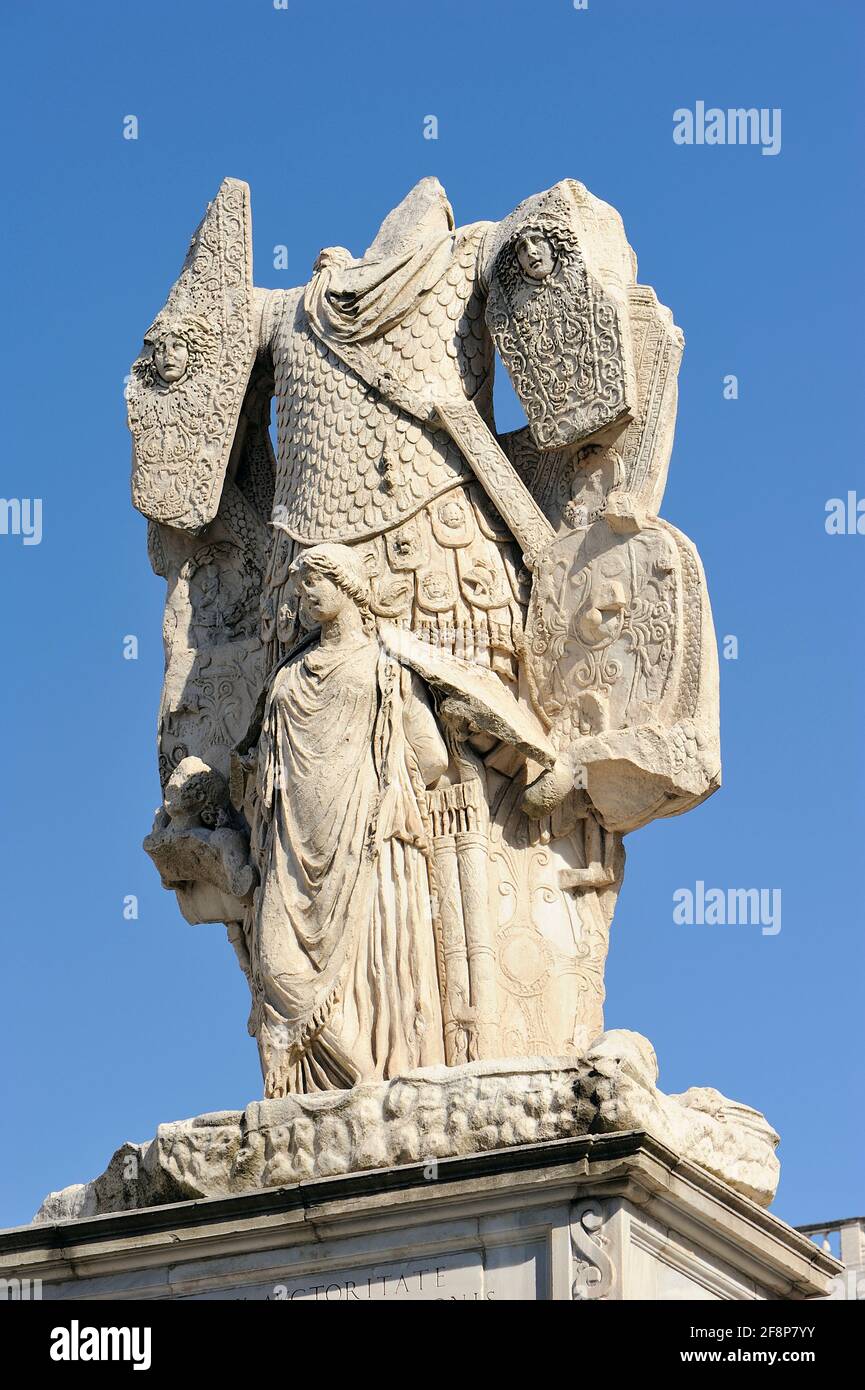 italie, rome, campidoglio, trofei di mario, sculpture romaine Banque D'Images