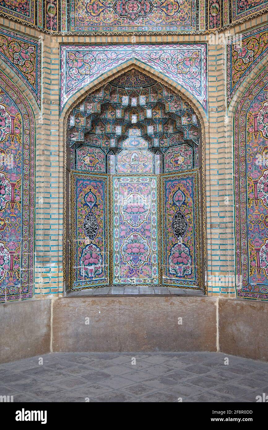 Patrimoine mondial de l'UNESCO, Kacheln, Shiraz, Iran, Moyen-Orient Banque D'Images