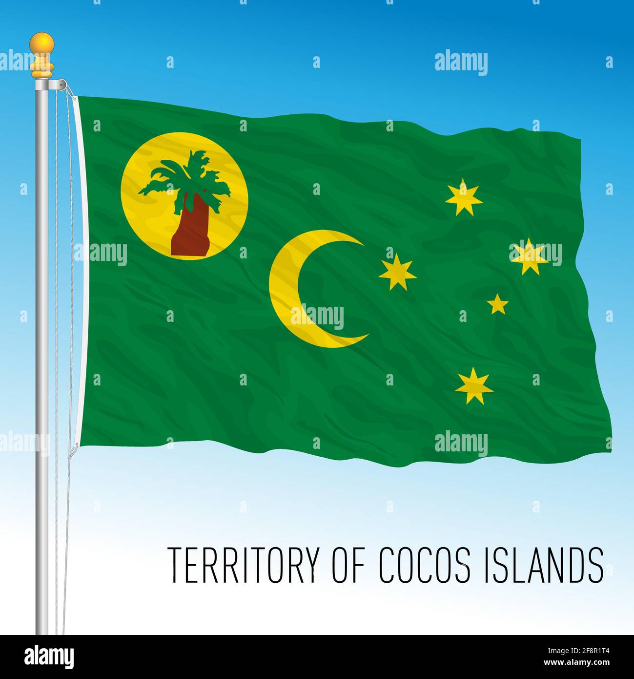 Drapeau du territoire des îles Cocos, Australie, pays océanien, illustration vectorielle Illustration de Vecteur