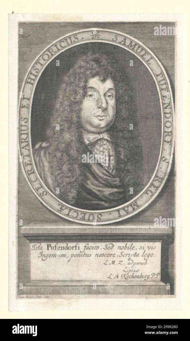 Pufendorf, Samuel Freiherr von Stecher: Kraus, Johann Ulrich Banque D'Images