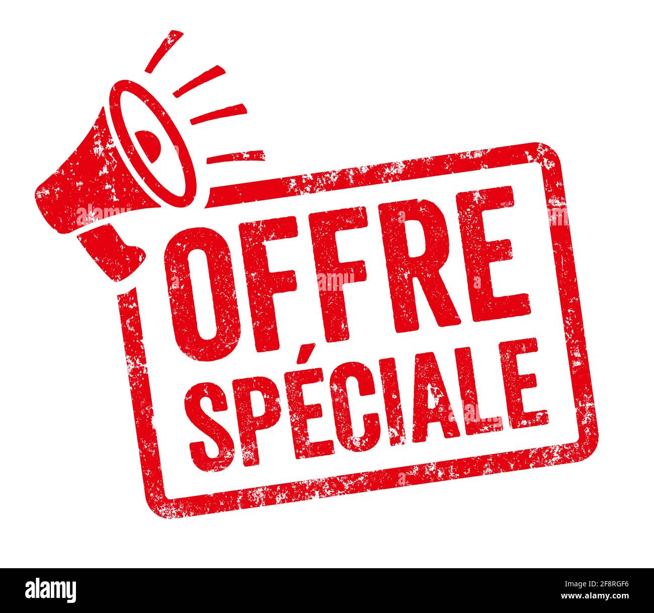 Timbre rouge au mégaphone - offre spéciale en français - Offre spéciale ...