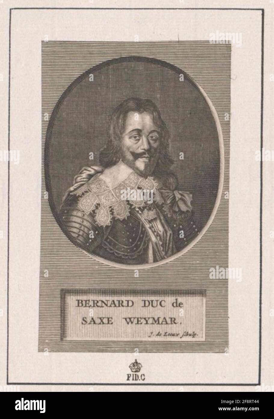 Bernhard, Prince de Sachsen-Weimar Stecher: Leeuw, Jan Dedation: 1660/1714 Banque D'Images