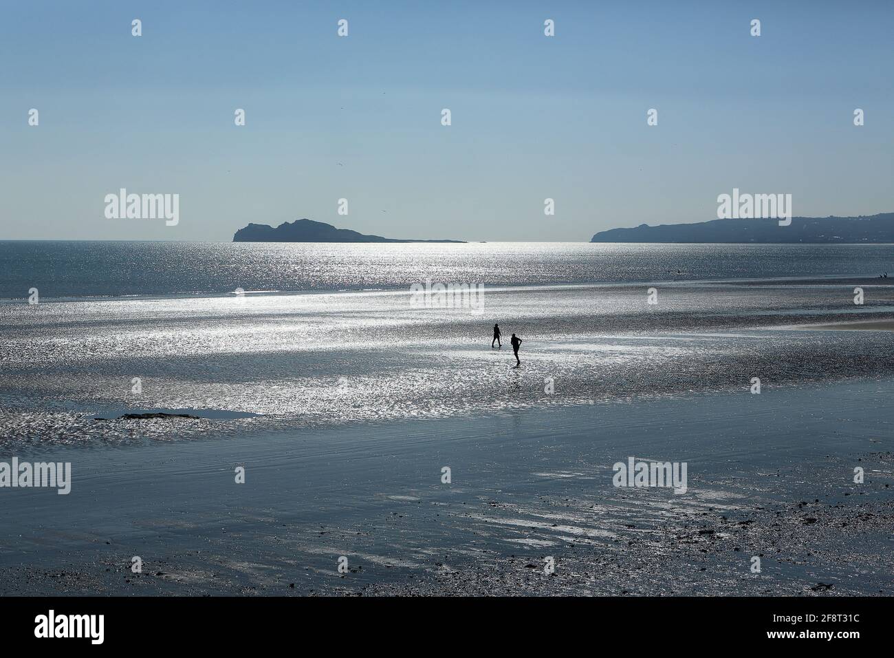 Portmarnock Beach, au nord de Dublin, pris pendant le confinement de Covid Banque D'Images