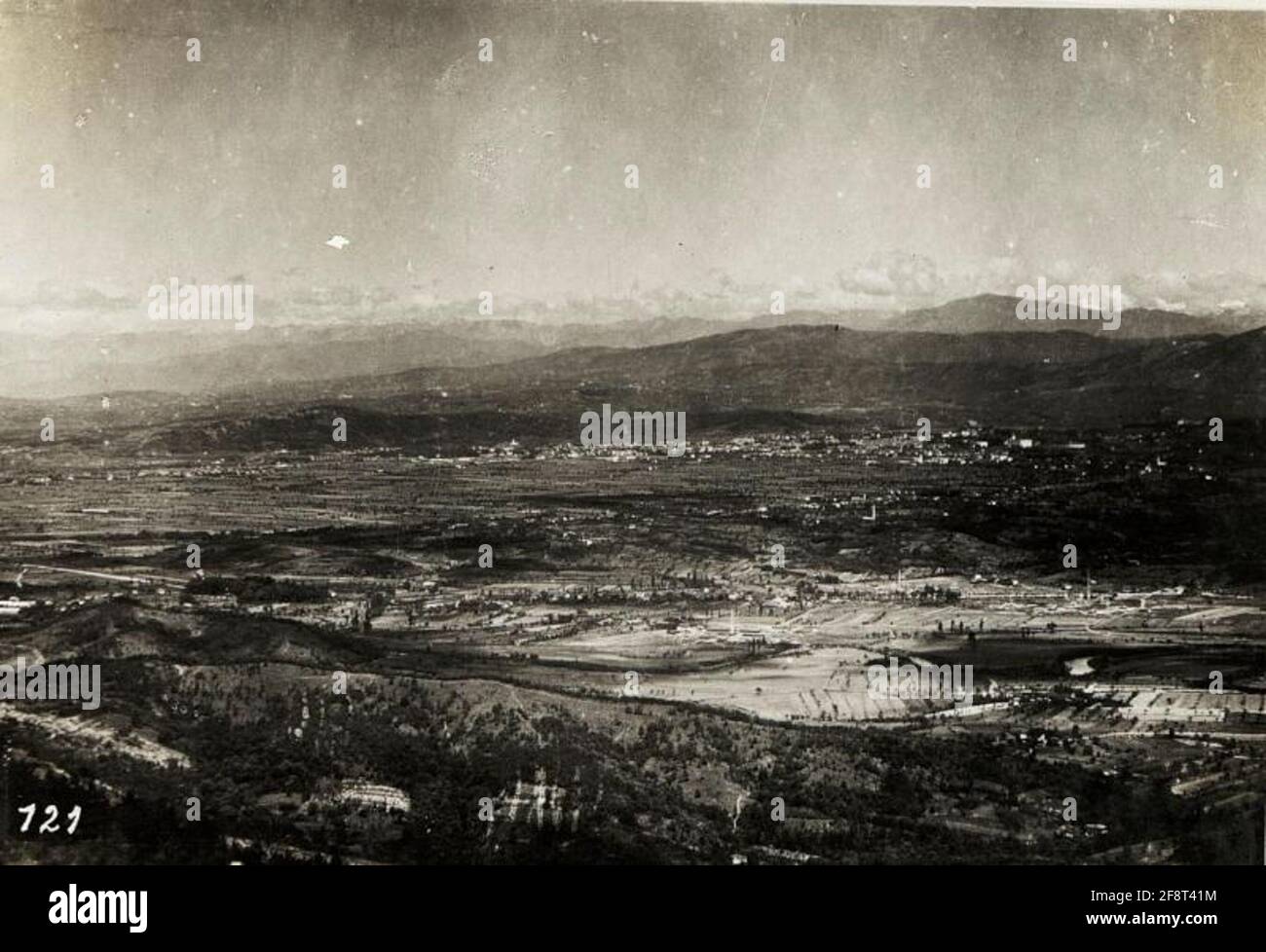 Vue de Fajti Hib Kote 376 vers le nord-est de Görz. Banque D'Images