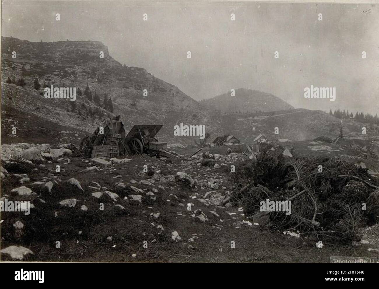 Campoluzzotal. Obusier autrichien de 15 cm. . Banque D'Images