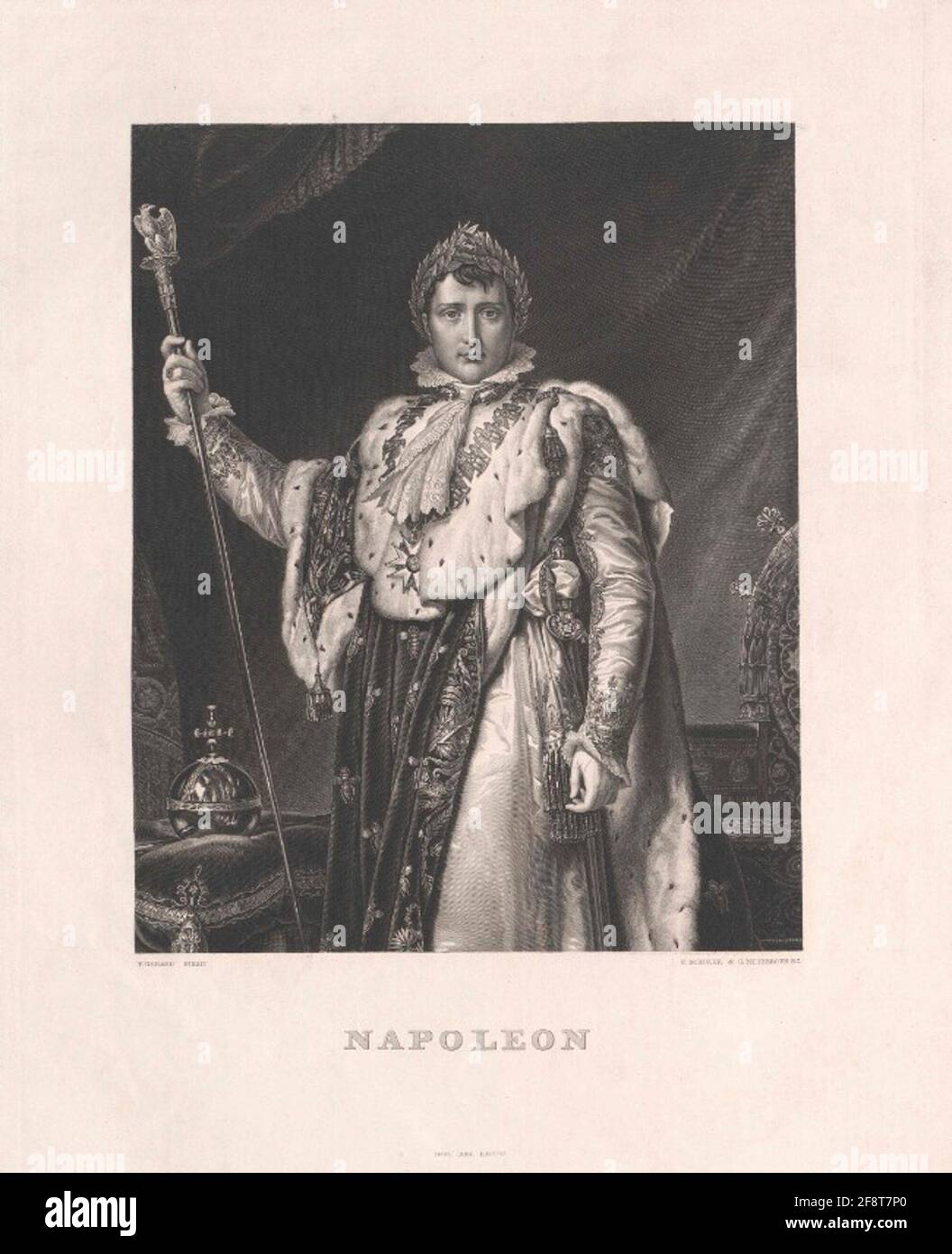 Napoléon I. Bonaparte, Empereur de la Stecher française: Schuler, Edouardstecher: Metzeroth, G.Dation: 1821/1850 Banque D'Images