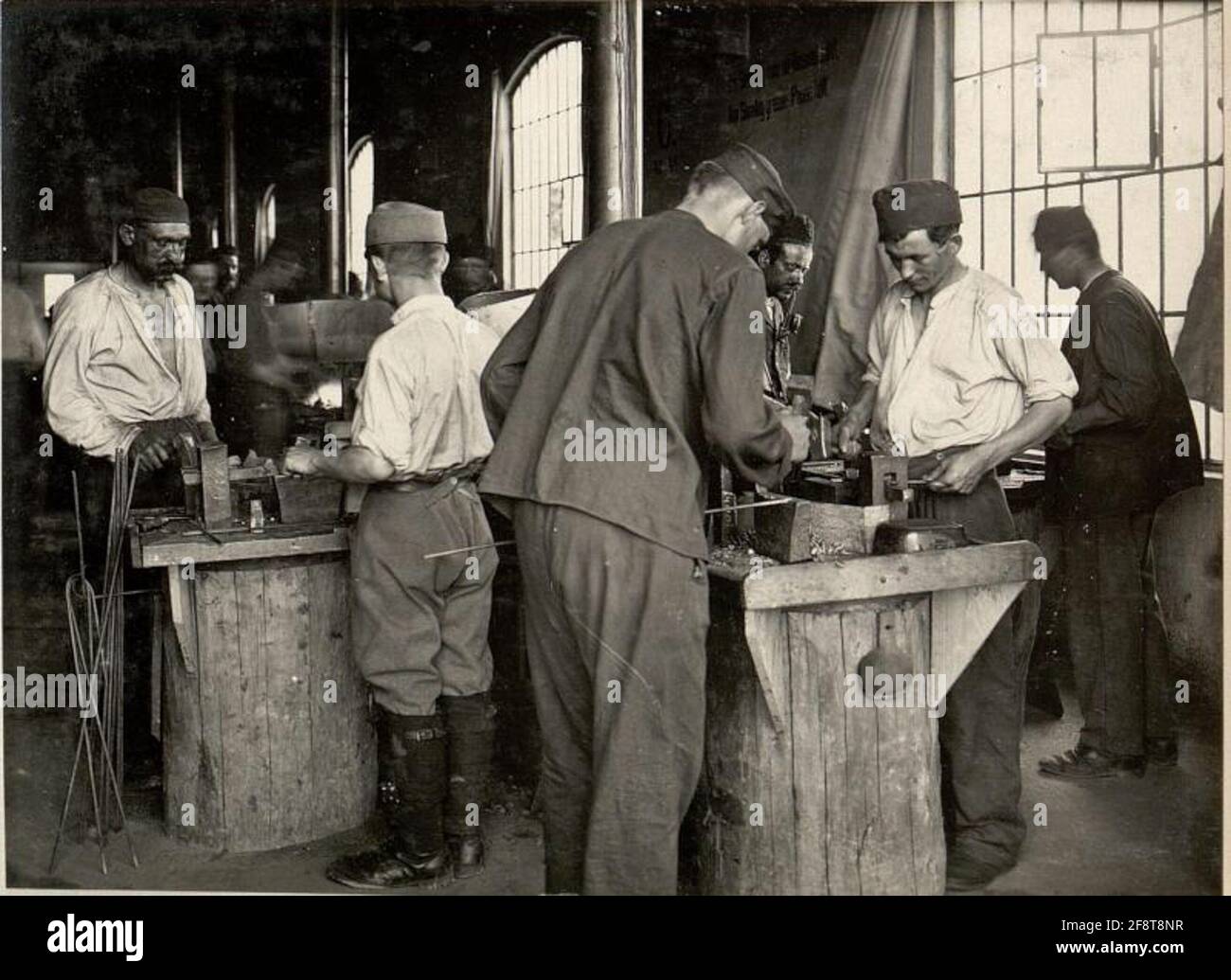 K.u.k. Certificat atelier d'équipement de terrain à Villach, forge à ailes, détail, pris le 25.V.1916. Banque D'Images