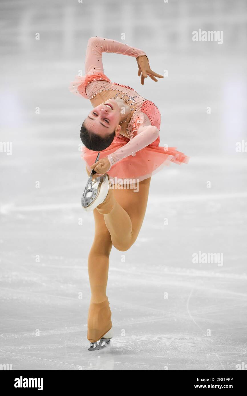 Julia LANG HUN, pendant le programme Dames Short aux Championnats du monde de patinage artistique 2021 de l'UIP à Ericsson Globe, le 24 mars 2021 à Stockholm, Suède. (Photo de Raniero Corbelletti/AFLO) Banque D'Images
