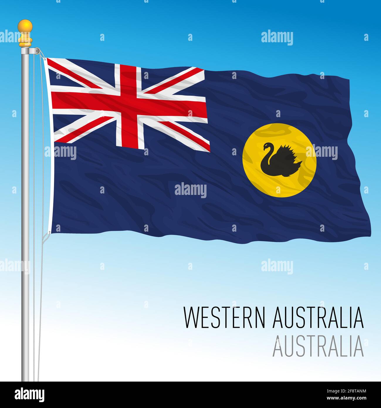 Drapeau de l'Australie occidentale, état et territoire, Australie, pays océanien, illustration vectorielle Illustration de Vecteur