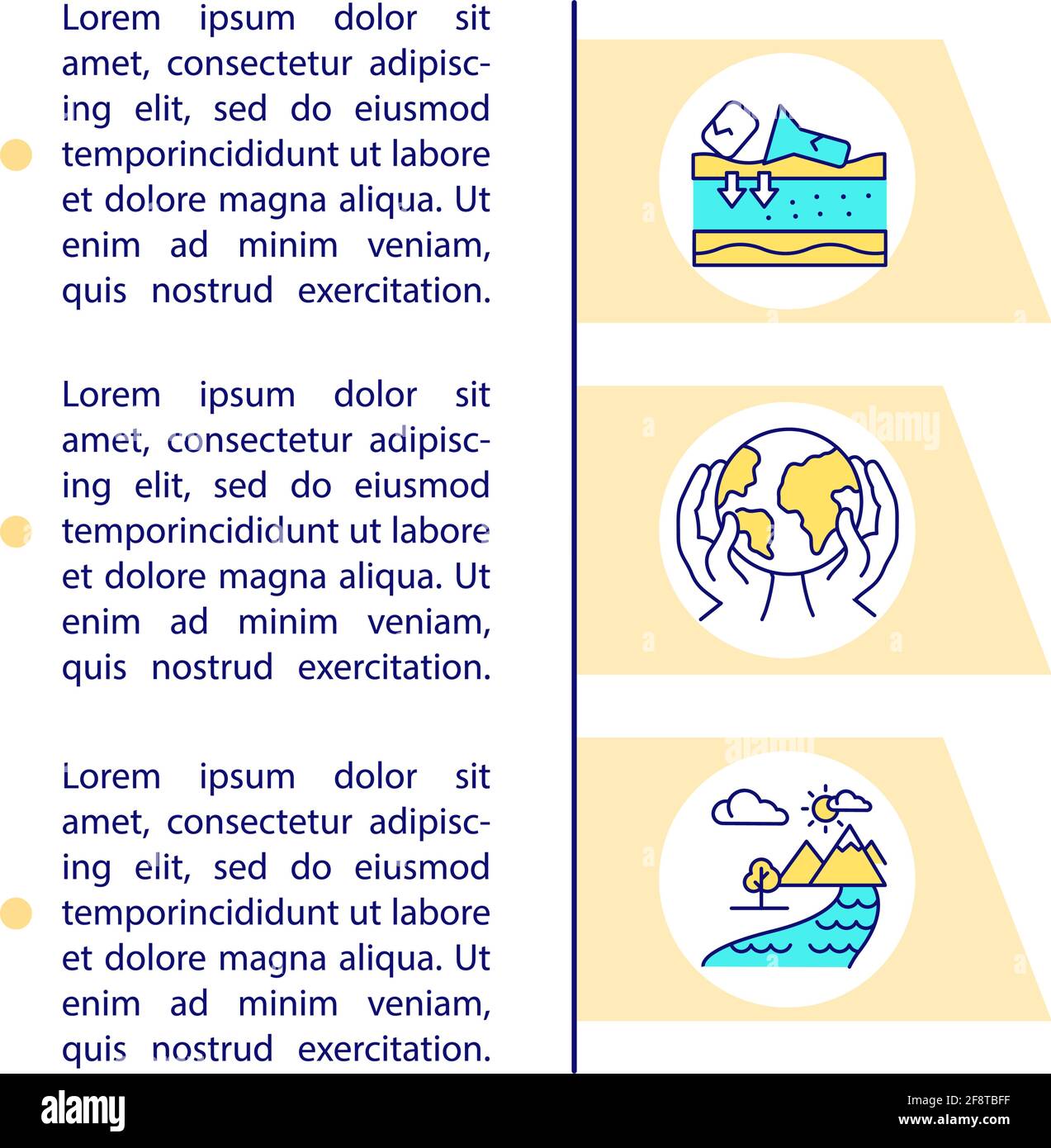 Prévention de la pollution environnementale concept lignes icônes avec ...
