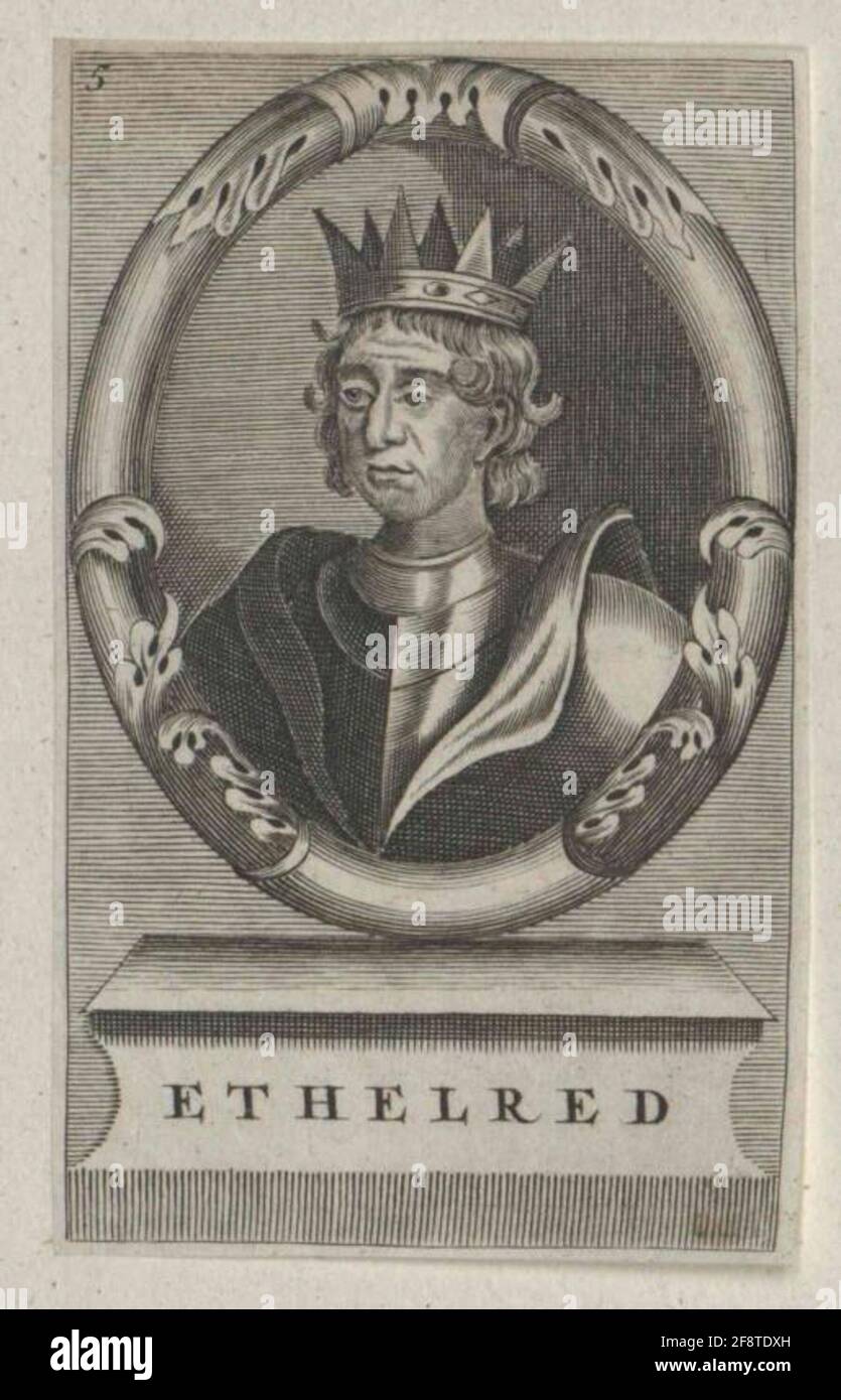 Ethelred I, roi d'Angleterre. Banque D'Images