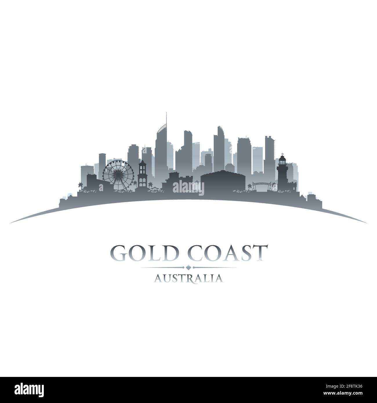 Gold Coast Australie silhouette de ville. Illustration vectorielle Illustration de Vecteur
