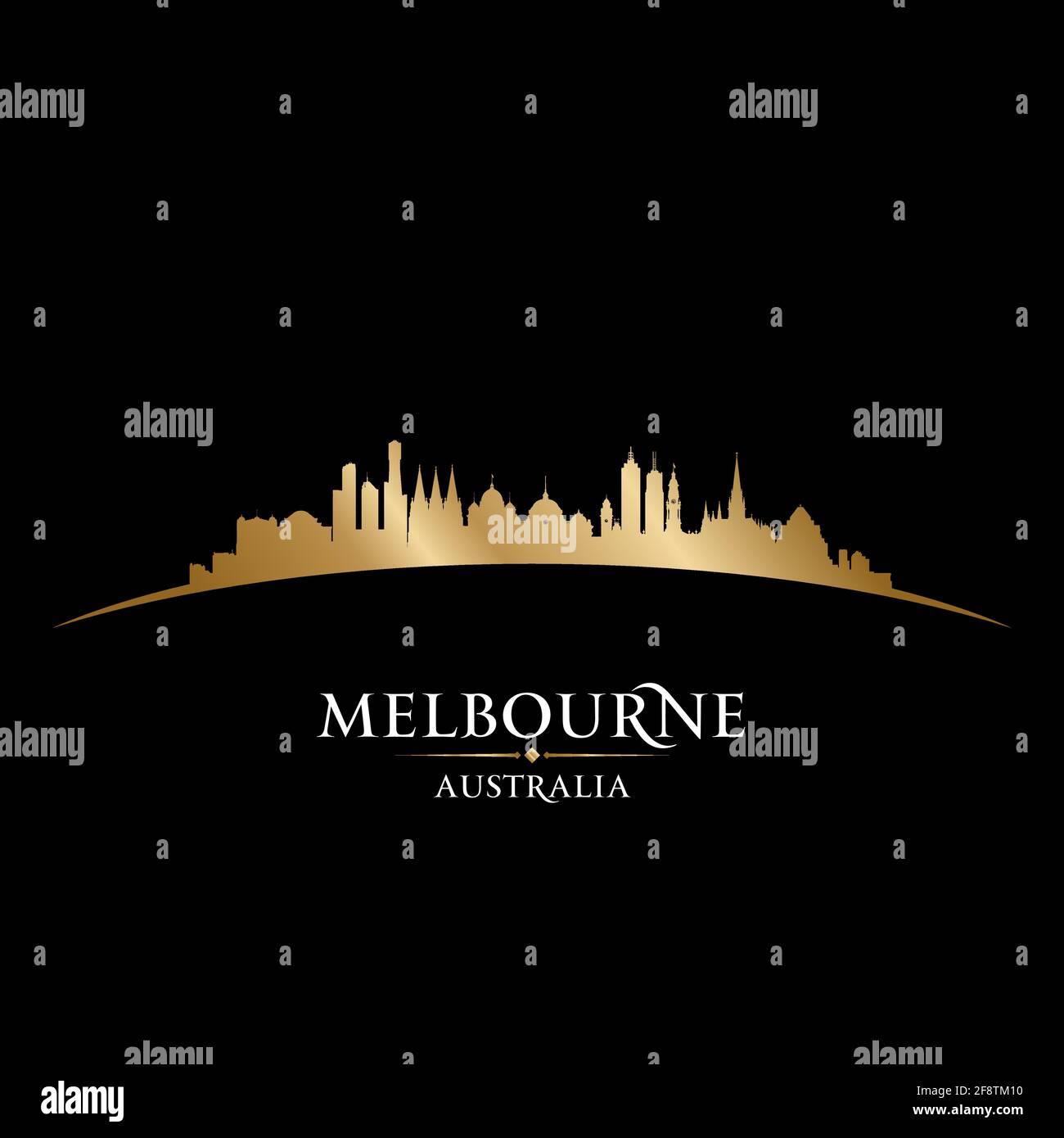 Australie Melbourne city skyline silhouette. Vector illustration Illustration de Vecteur