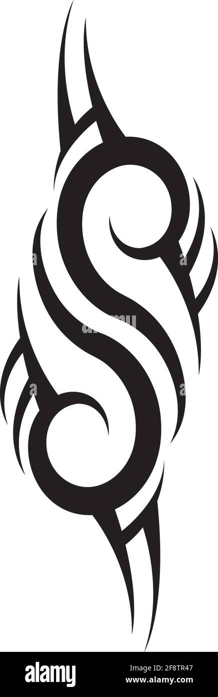 Motif tribal tatouage vecteur art design, tatouage tribal manche abstrait, dessin art design isolé sur fond blanc, logo simple. Illustration de Vecteur