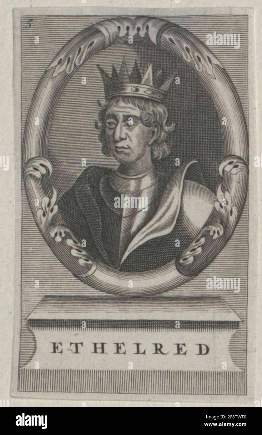 Ethelred I, roi d'Angleterre. Banque D'Images