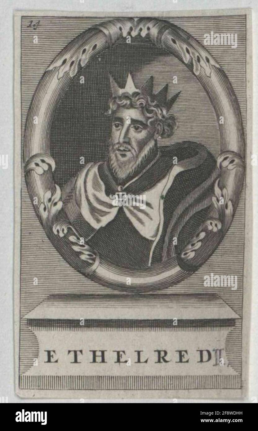 Ethelred II, roi d'Angleterre. Banque D'Images