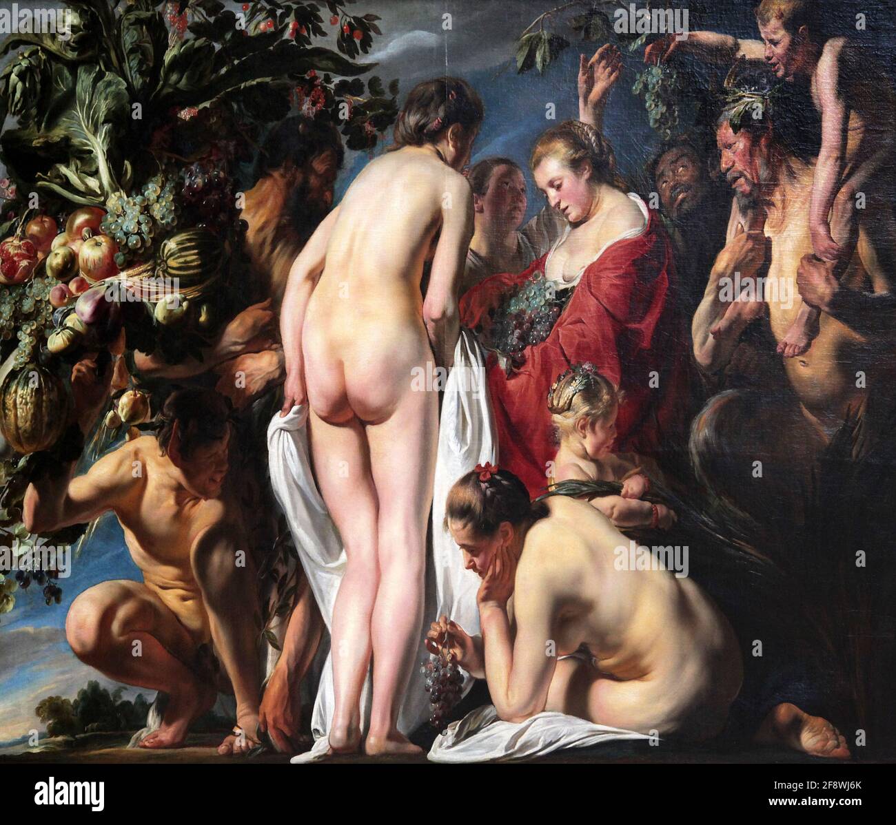 Allégorie de fécondité/fécondité /hommage à Pomona/une allégorie de fécondité c1625. Par Jacob Jordaens.huile sur toile Banque D'Images