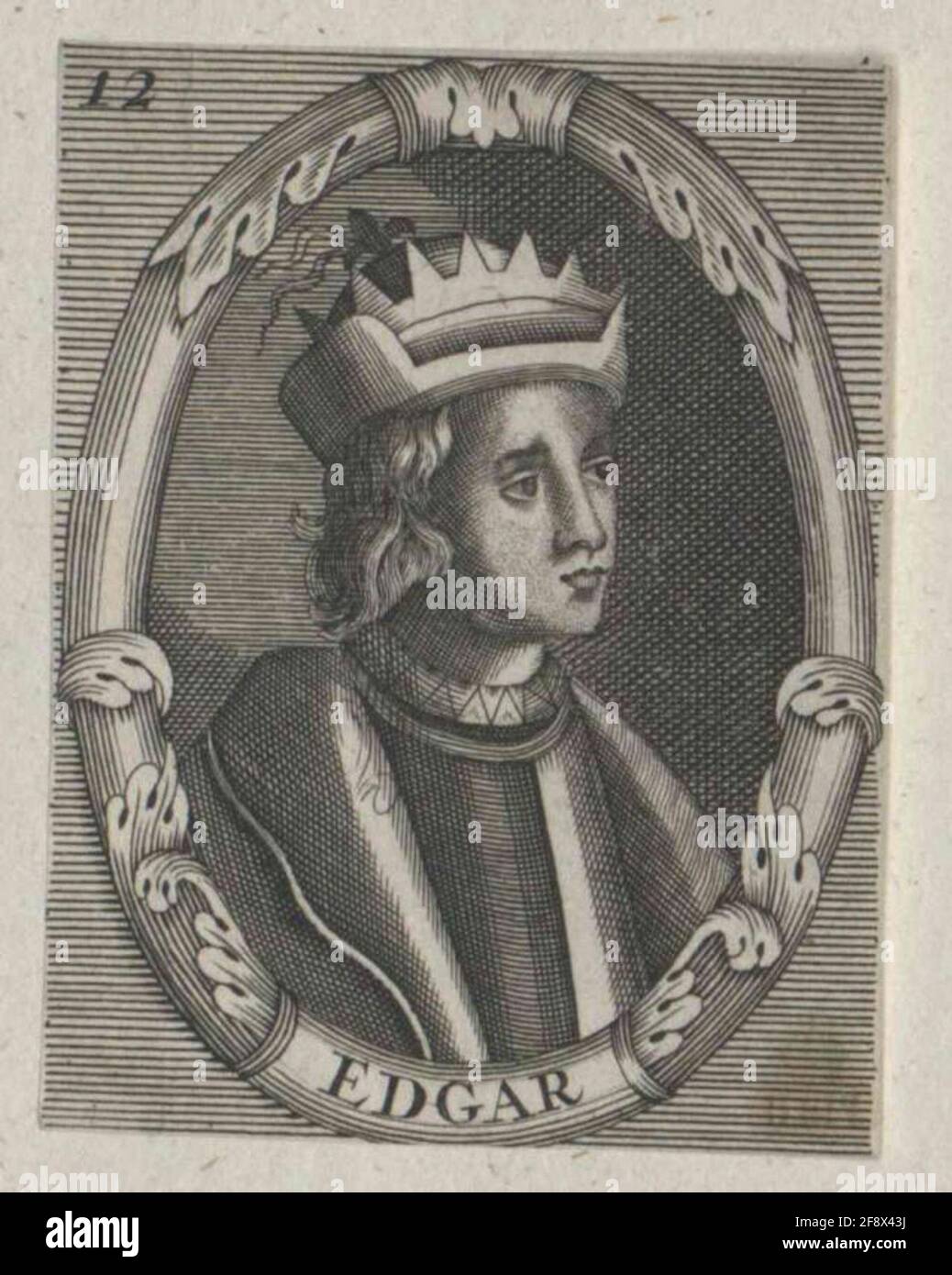 Edgar le paisible, roi d'Angleterre. Banque D'Images