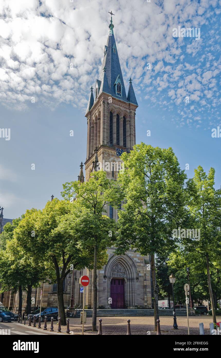 Église Saint-Barthélemy de Mulhouse, Alsace, France Banque D'Images