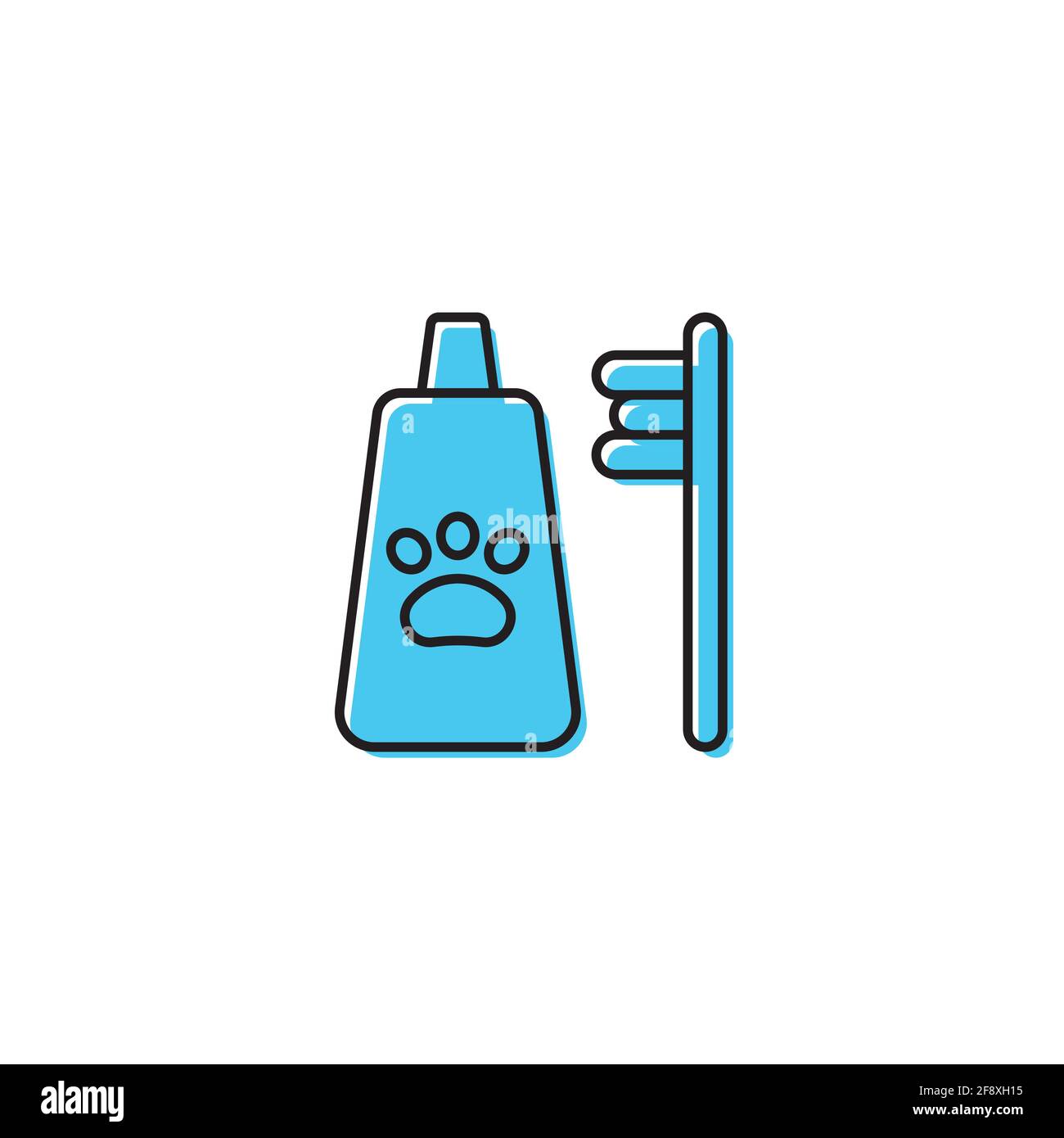 Icône hygiène dentaire pour animaux de compagnie isolée sur fond blanc. Brosse à dents et dentifrice. Nettoyage des dents. Vecteur Illustration de Vecteur