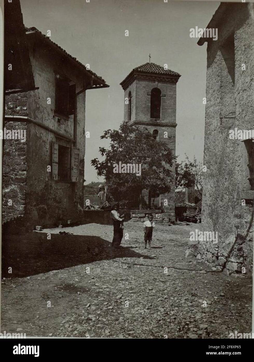 Vue sur un village près de Grizia (Görz). Banque D'Images
